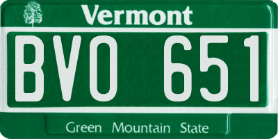 VT license plate BVO651