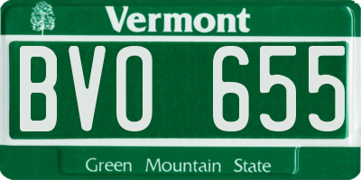 VT license plate BVO655