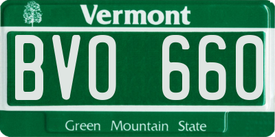 VT license plate BVO660