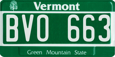 VT license plate BVO663