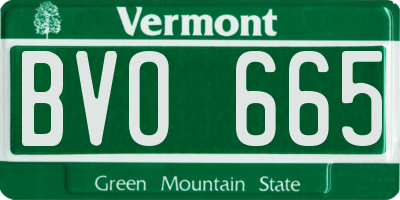 VT license plate BVO665