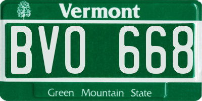 VT license plate BVO668