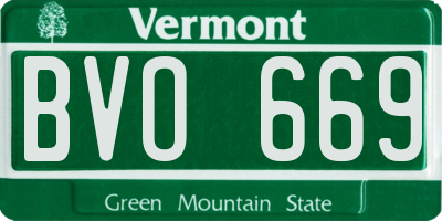 VT license plate BVO669