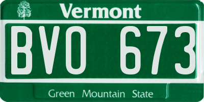 VT license plate BVO673
