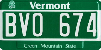VT license plate BVO674