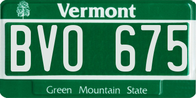 VT license plate BVO675