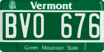 VT license plate BVO676