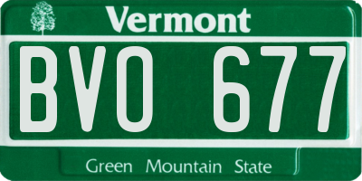 VT license plate BVO677