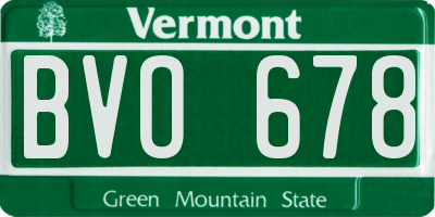 VT license plate BVO678