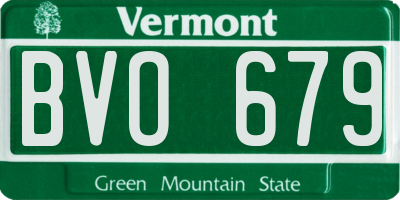 VT license plate BVO679