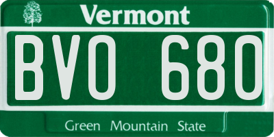 VT license plate BVO680