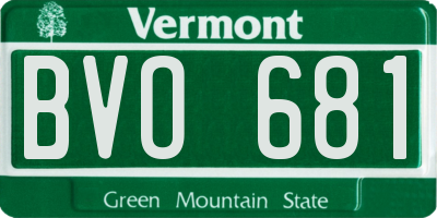 VT license plate BVO681
