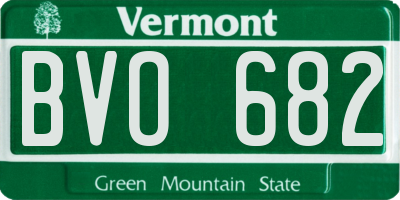 VT license plate BVO682