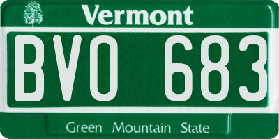 VT license plate BVO683