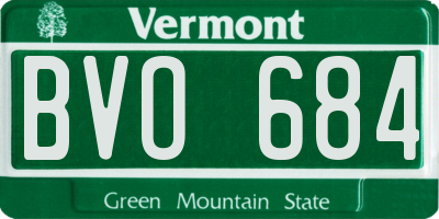 VT license plate BVO684