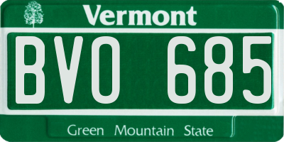 VT license plate BVO685