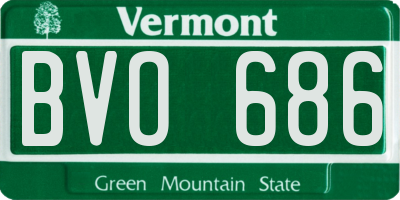 VT license plate BVO686