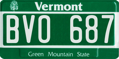 VT license plate BVO687