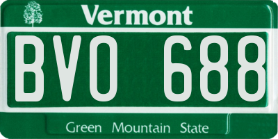 VT license plate BVO688