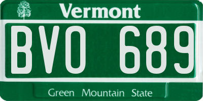 VT license plate BVO689