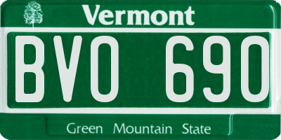 VT license plate BVO690