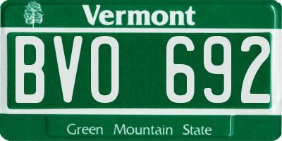 VT license plate BVO692