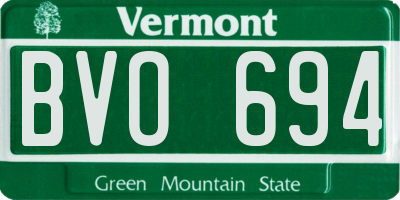 VT license plate BVO694