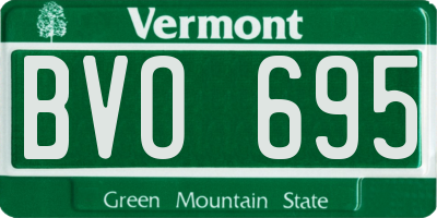 VT license plate BVO695