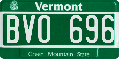 VT license plate BVO696
