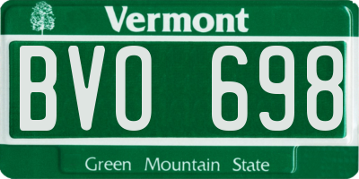 VT license plate BVO698