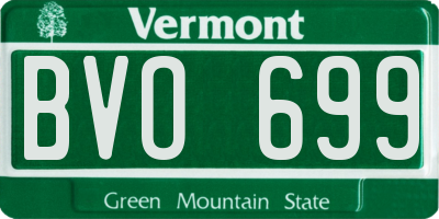 VT license plate BVO699