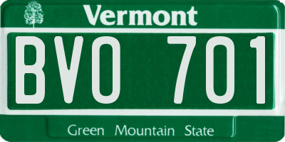 VT license plate BVO701