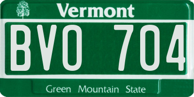 VT license plate BVO704