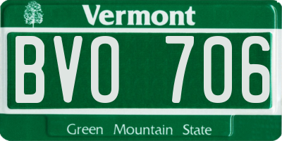 VT license plate BVO706