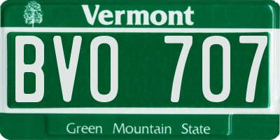 VT license plate BVO707