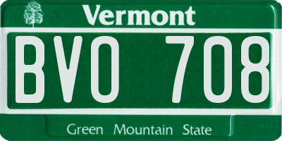 VT license plate BVO708