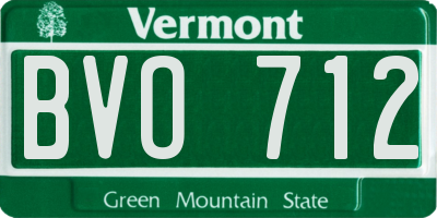 VT license plate BVO712