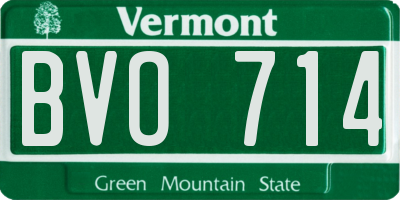 VT license plate BVO714