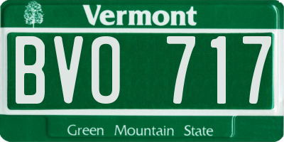 VT license plate BVO717