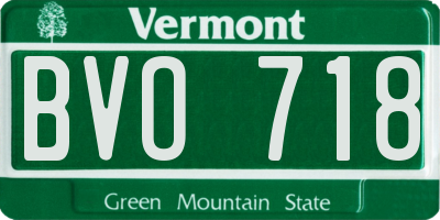 VT license plate BVO718