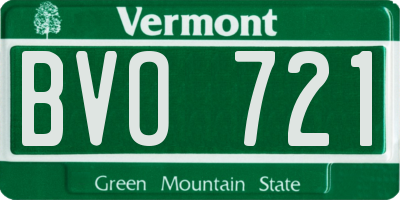 VT license plate BVO721