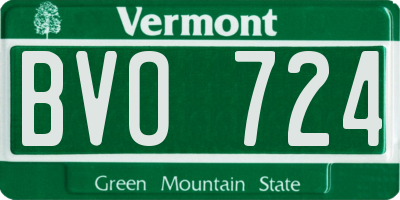 VT license plate BVO724