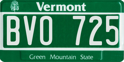 VT license plate BVO725