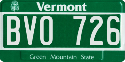 VT license plate BVO726