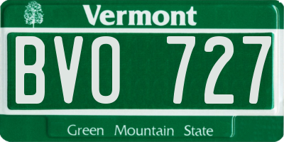 VT license plate BVO727