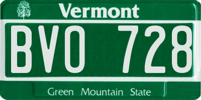 VT license plate BVO728