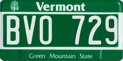 VT license plate BVO729