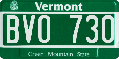 VT license plate BVO730