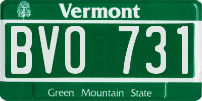 VT license plate BVO731