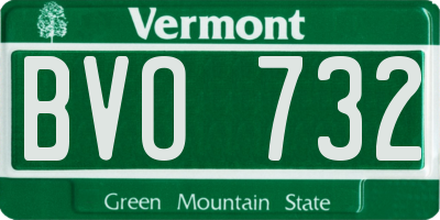 VT license plate BVO732